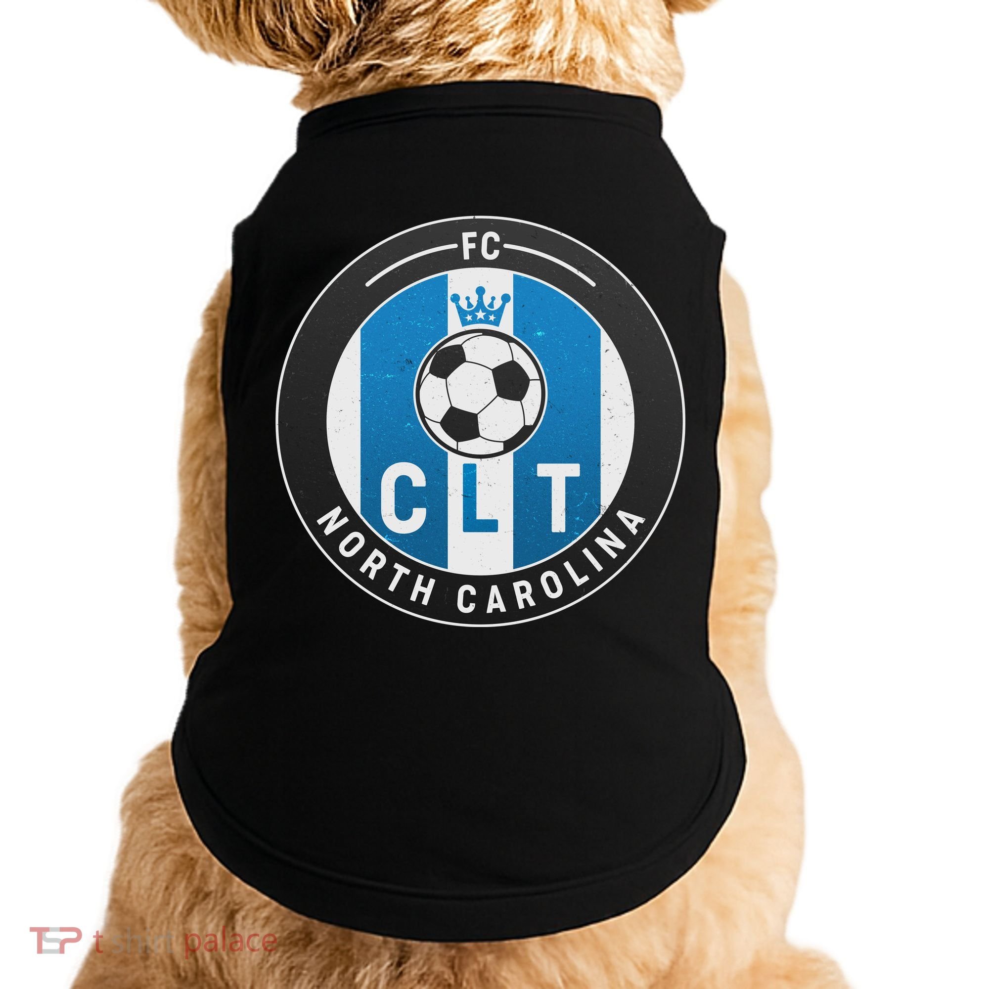 Distressed Charlotte North Carolina CLT Soccer Jersey Doggie Tank