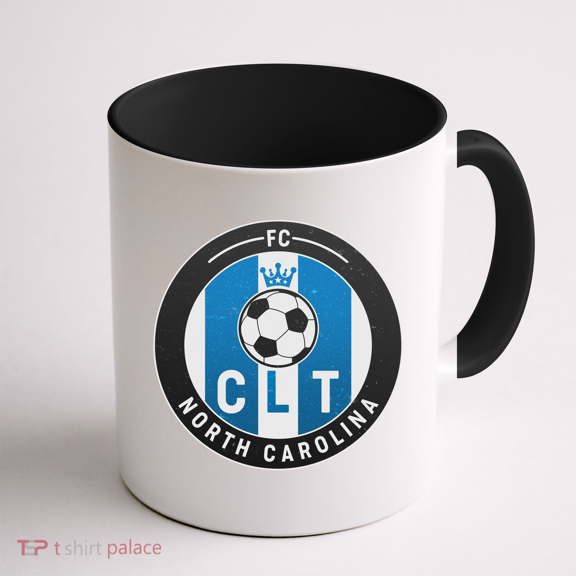 Distressed Charlotte North Carolina CLT Soccer Jersey Coffee Mug