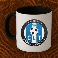 Distressed Charlotte North Carolina CLT Soccer Jersey Coffee Mug thumb 2