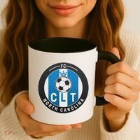 Distressed Charlotte North Carolina CLT Soccer Jersey Coffee Mug thumb 3