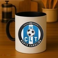 Distressed Charlotte North Carolina CLT Soccer Jersey Coffee Mug thumb 4