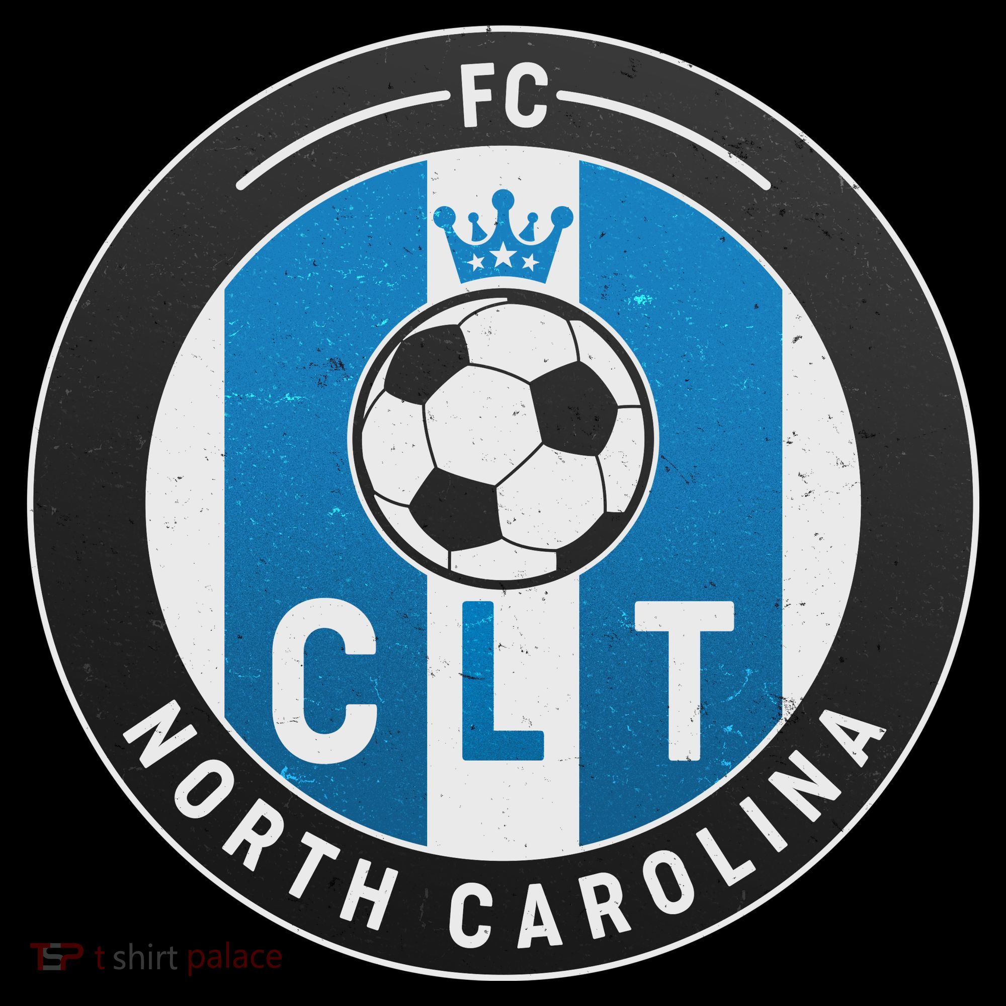 Distressed Charlotte North Carolina CLT Soccer Jersey Women's Hoodie