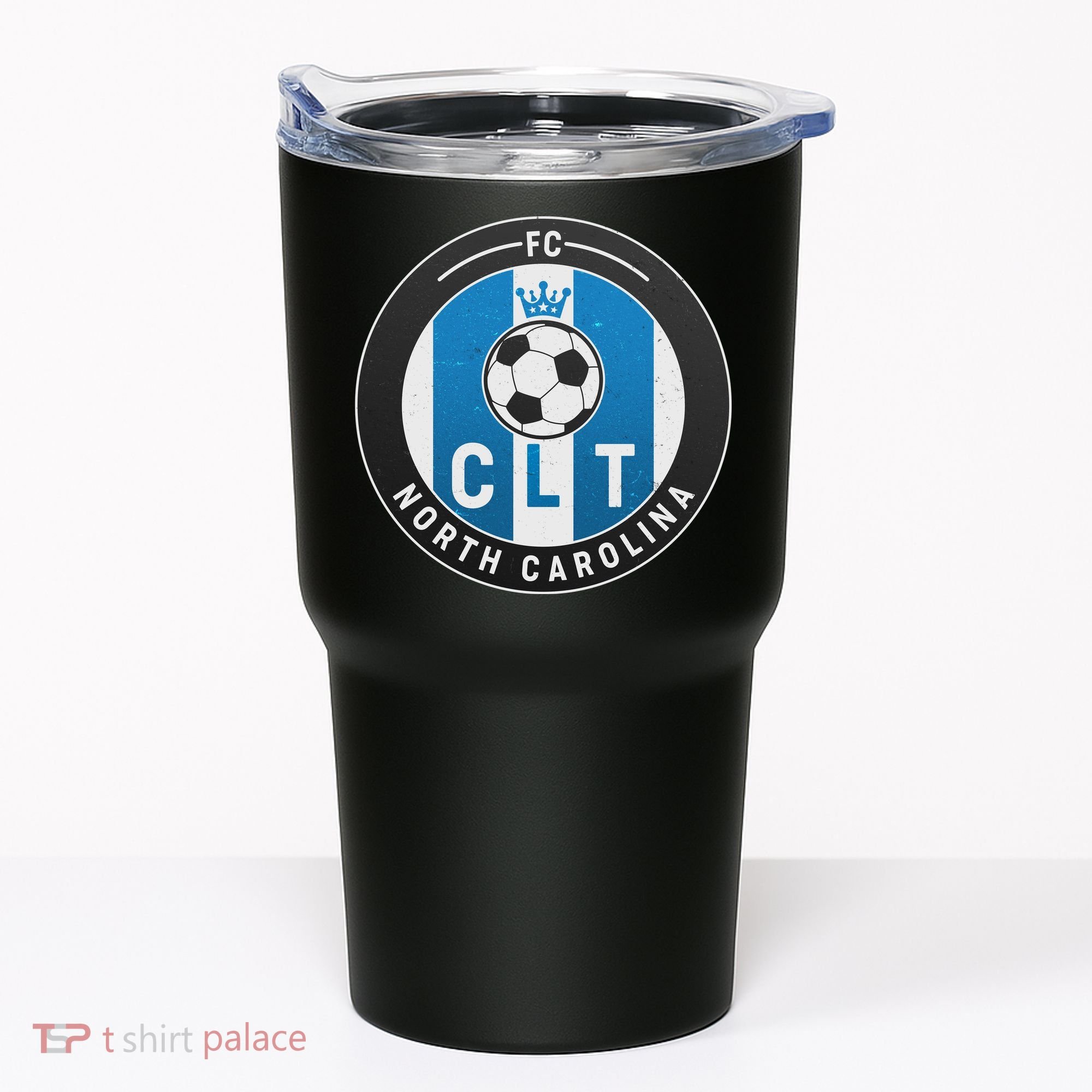 Distressed Charlotte North Carolina CLT Soccer Jersey Tumbler