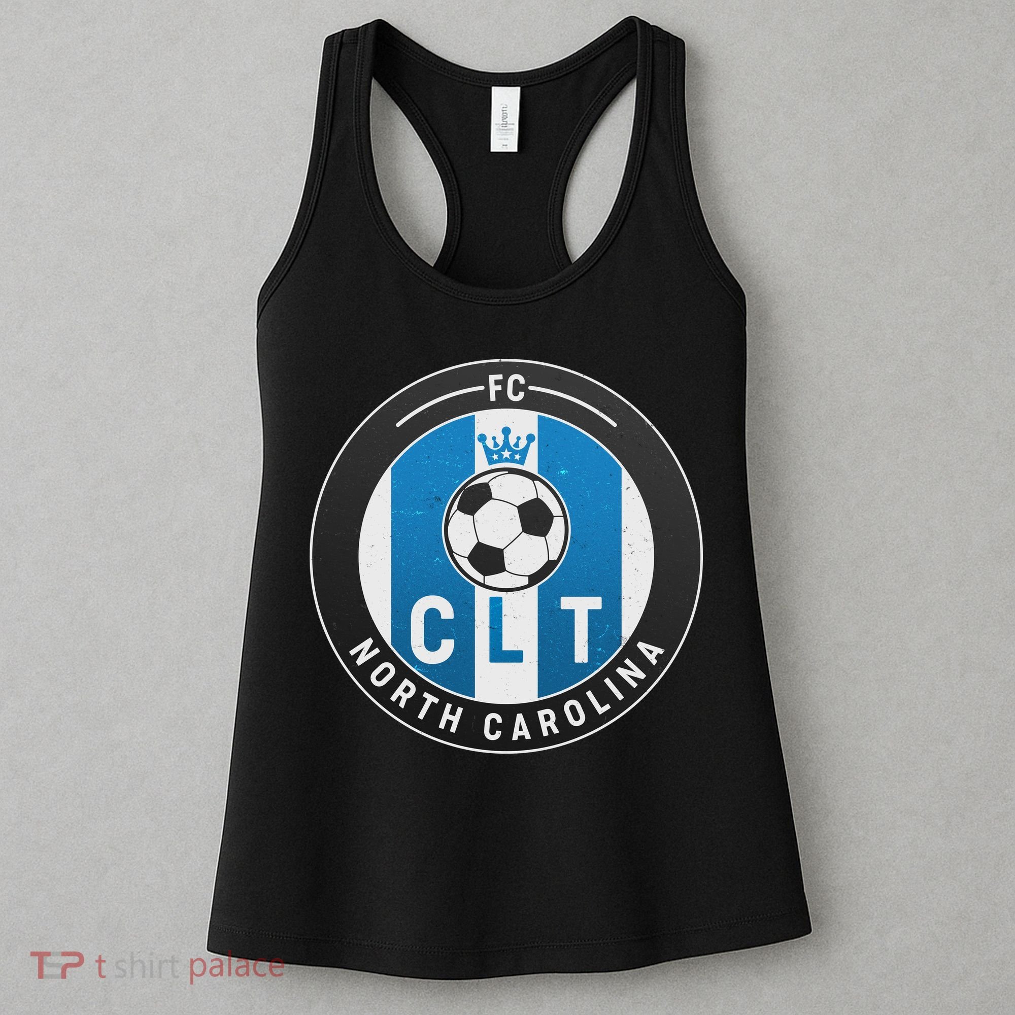 Distressed Charlotte North Carolina CLT Soccer Jersey Women's Tank Top