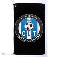 Distressed Charlotte North Carolina CLT Soccer Jersey Golf Towel thumb 0