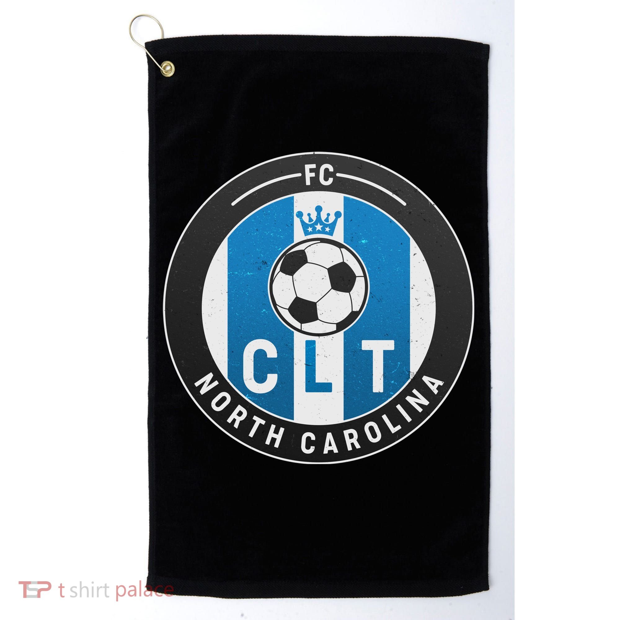 Distressed Charlotte North Carolina CLT Soccer Jersey Golf Towel