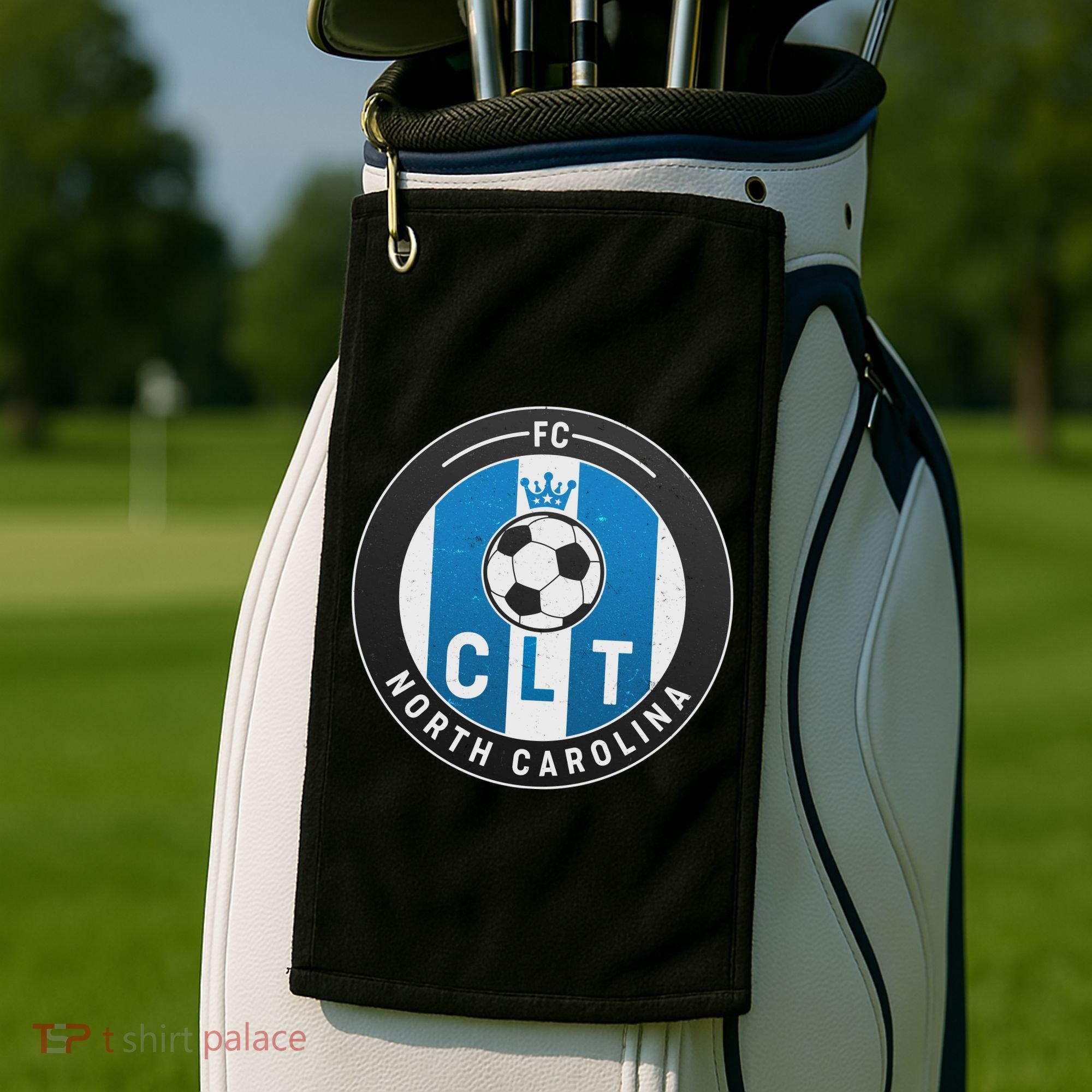 Distressed Charlotte North Carolina CLT Soccer Jersey Golf Towel