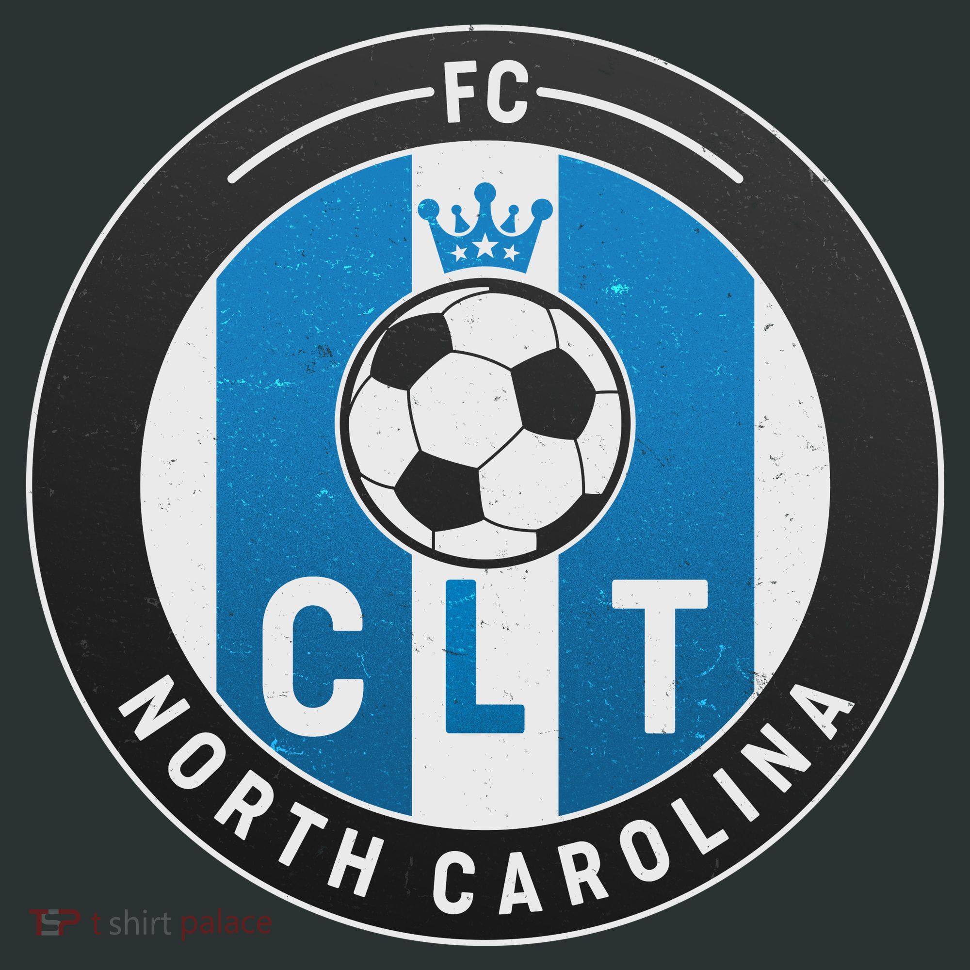 Distressed Charlotte North Carolina CLT Soccer Jersey Sweatshirt