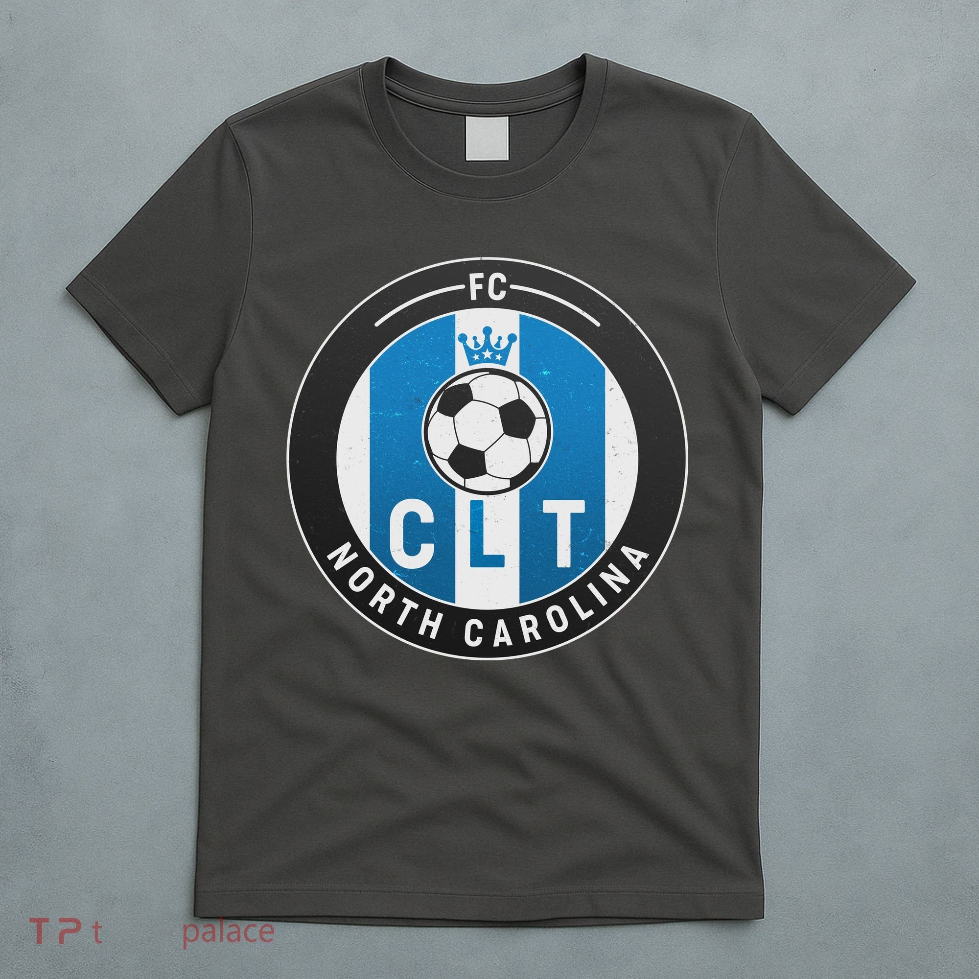 Distressed Charlotte North Carolina CLT Soccer Jersey T-Shirt
