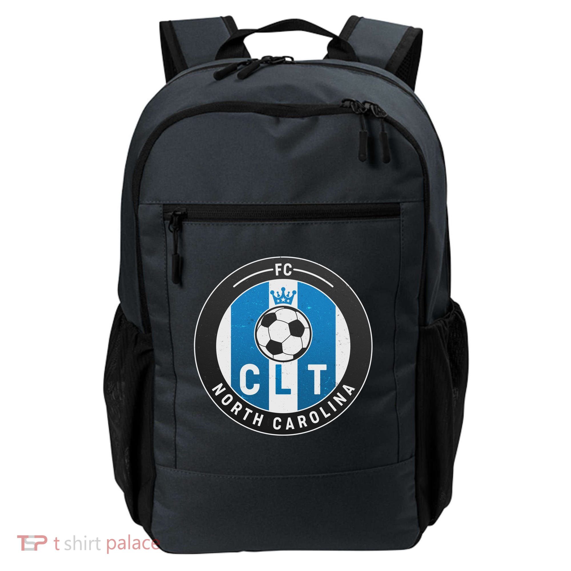 Distressed Charlotte North Carolina CLT Soccer Jersey Backpack
