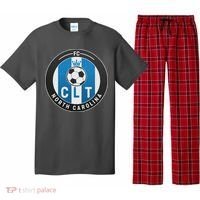 Distressed Charlotte North Carolina CLT Soccer Jersey Pajama Set thumb 0