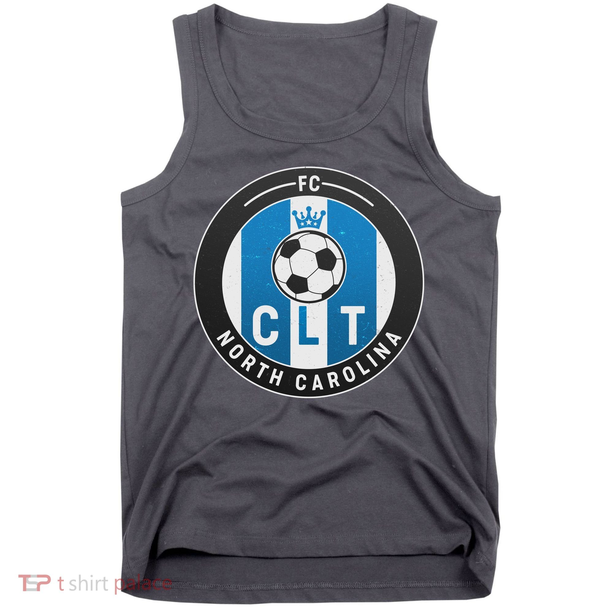Distressed Charlotte North Carolina CLT Soccer Jersey Tank Top