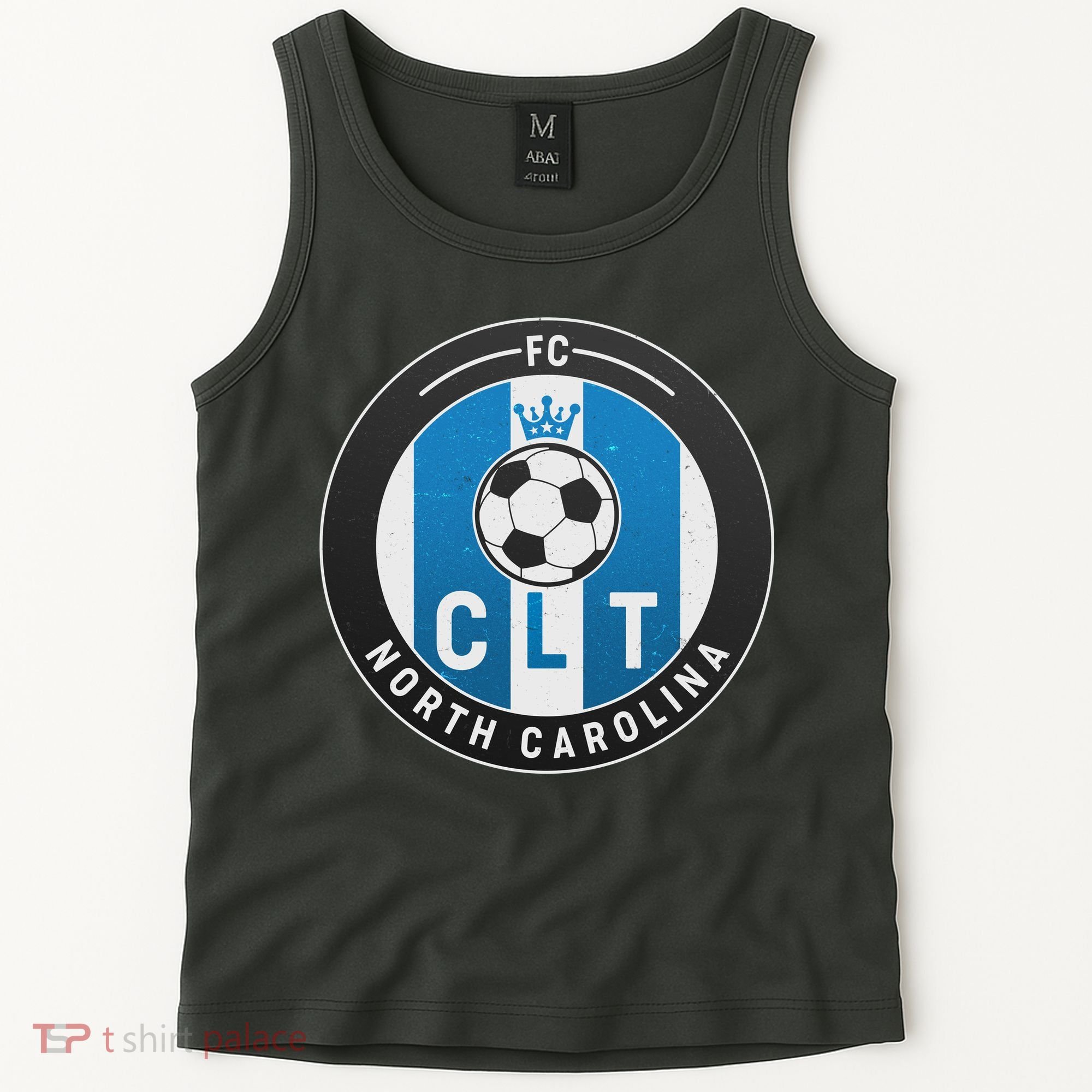 Distressed Charlotte North Carolina CLT Soccer Jersey Tank Top
