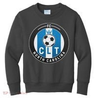 Distressed Charlotte North Carolina CLT Soccer Jersey Kids Sweatshirt thumb 0