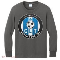 Distressed Charlotte North Carolina CLT Soccer Jersey Kids Long Sleeve Shirt thumb 0
