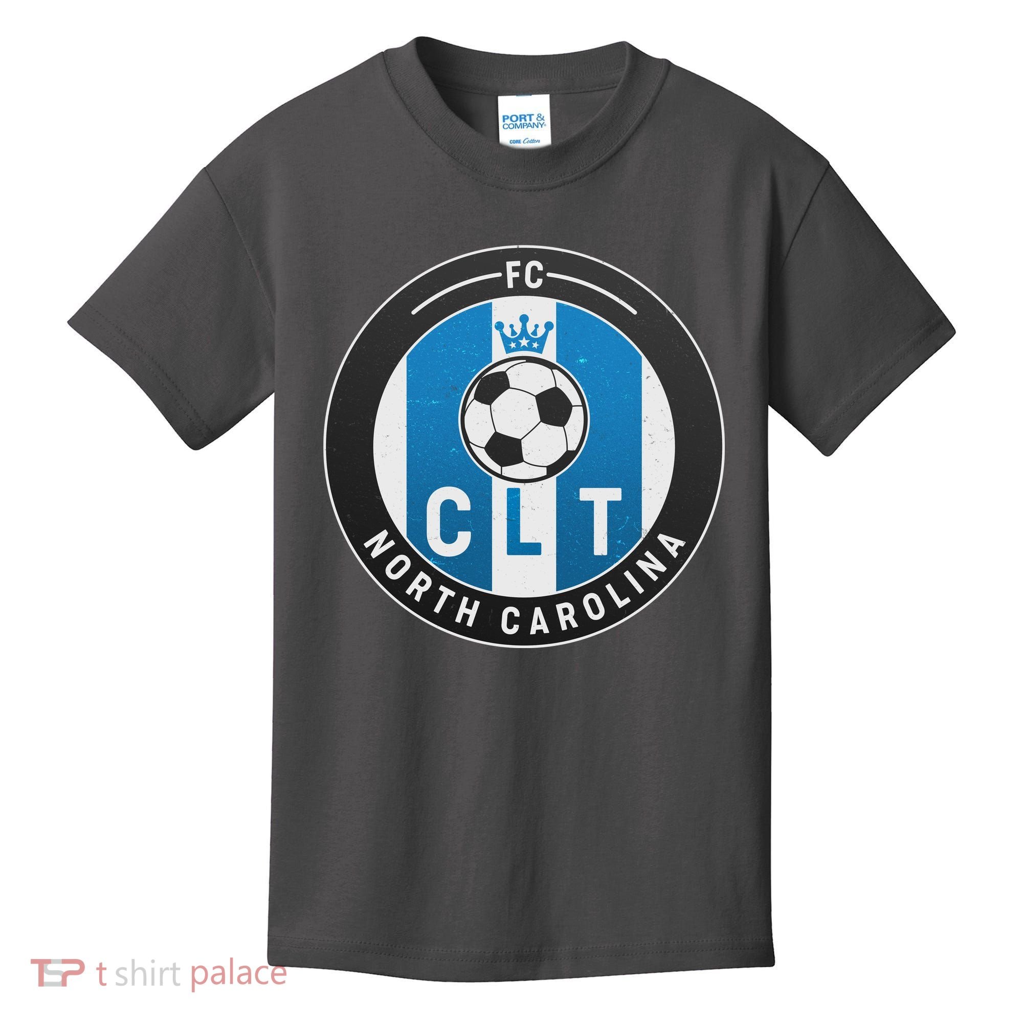 Distressed Charlotte North Carolina CLT Soccer Jersey Kids T-Shirt