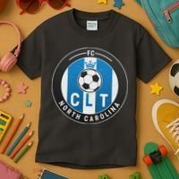 Distressed Charlotte North Carolina CLT Soccer Jersey Kids T-Shirt thumb 3