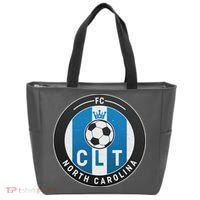 Distressed Charlotte North Carolina CLT Soccer Jersey Tote Bag thumb 0