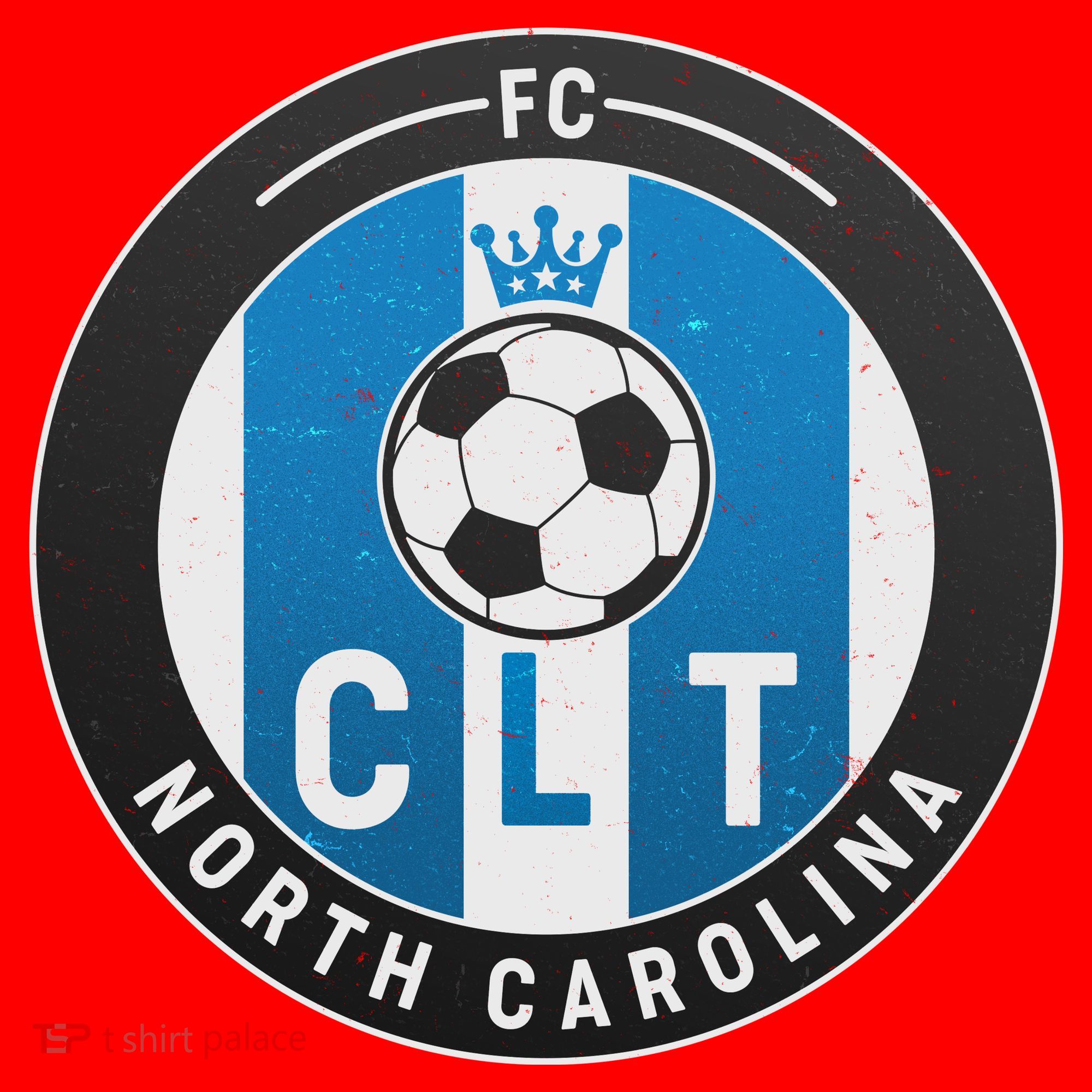 Distressed Charlotte North Carolina CLT Soccer Jersey Santa Hat