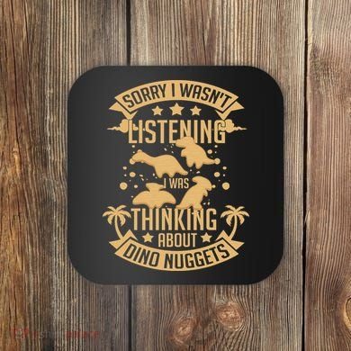 Dino Chicken Nugget Dinosaur Nugs Veggie Funny Coaster