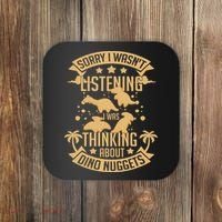 Dino Chicken Nugget Dinosaur Nugs Veggie Funny Coaster thumb 0