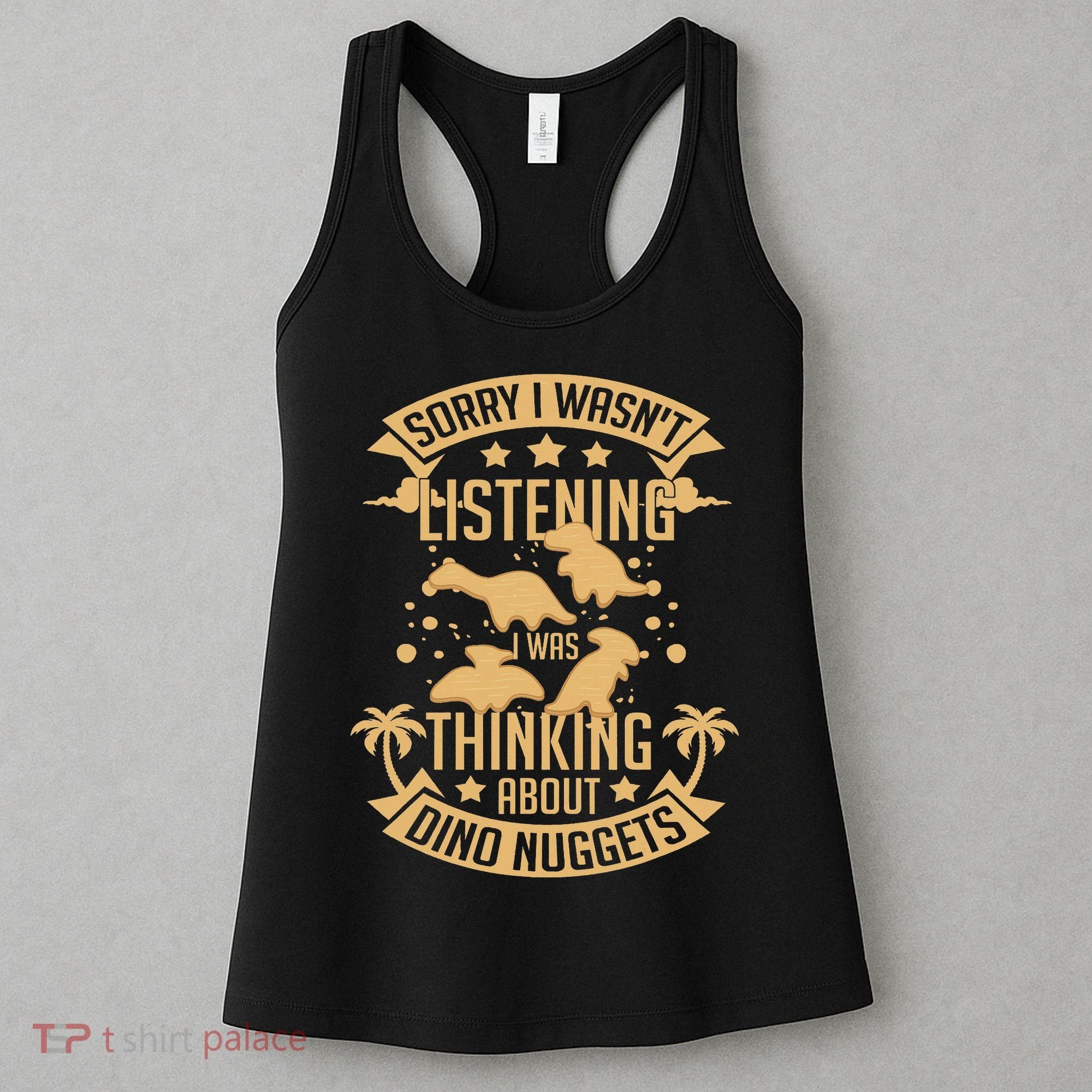 Dino Chicken Nugget Dinosaur Nugs Veggie Funny Women's Tank Top