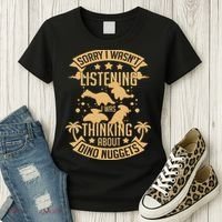 Dino Chicken Nugget Dinosaur Nugs Veggie Funny Women's T-Shirt thumb 3