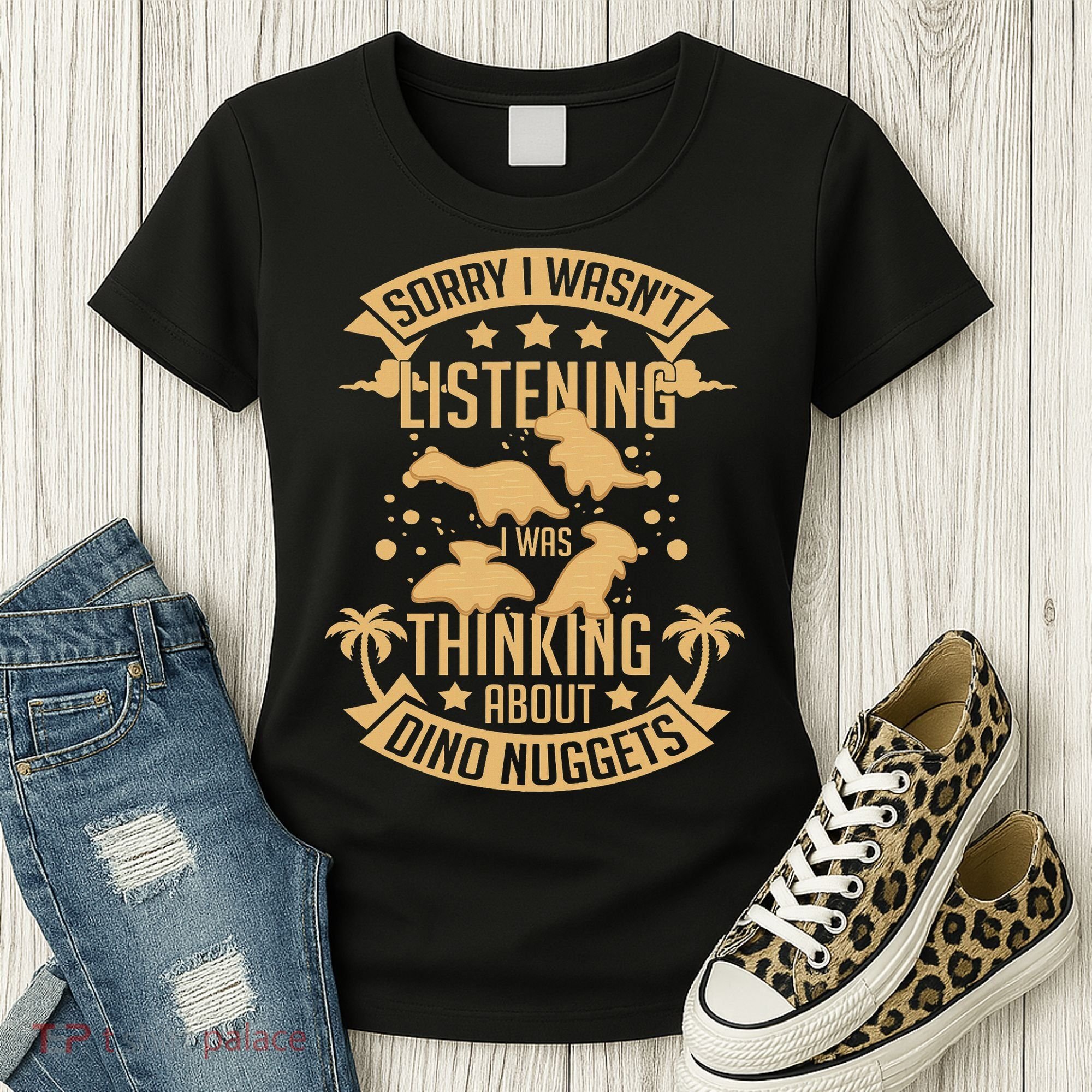 Dino Chicken Nugget Dinosaur Nugs Veggie Funny Women's T-Shirt