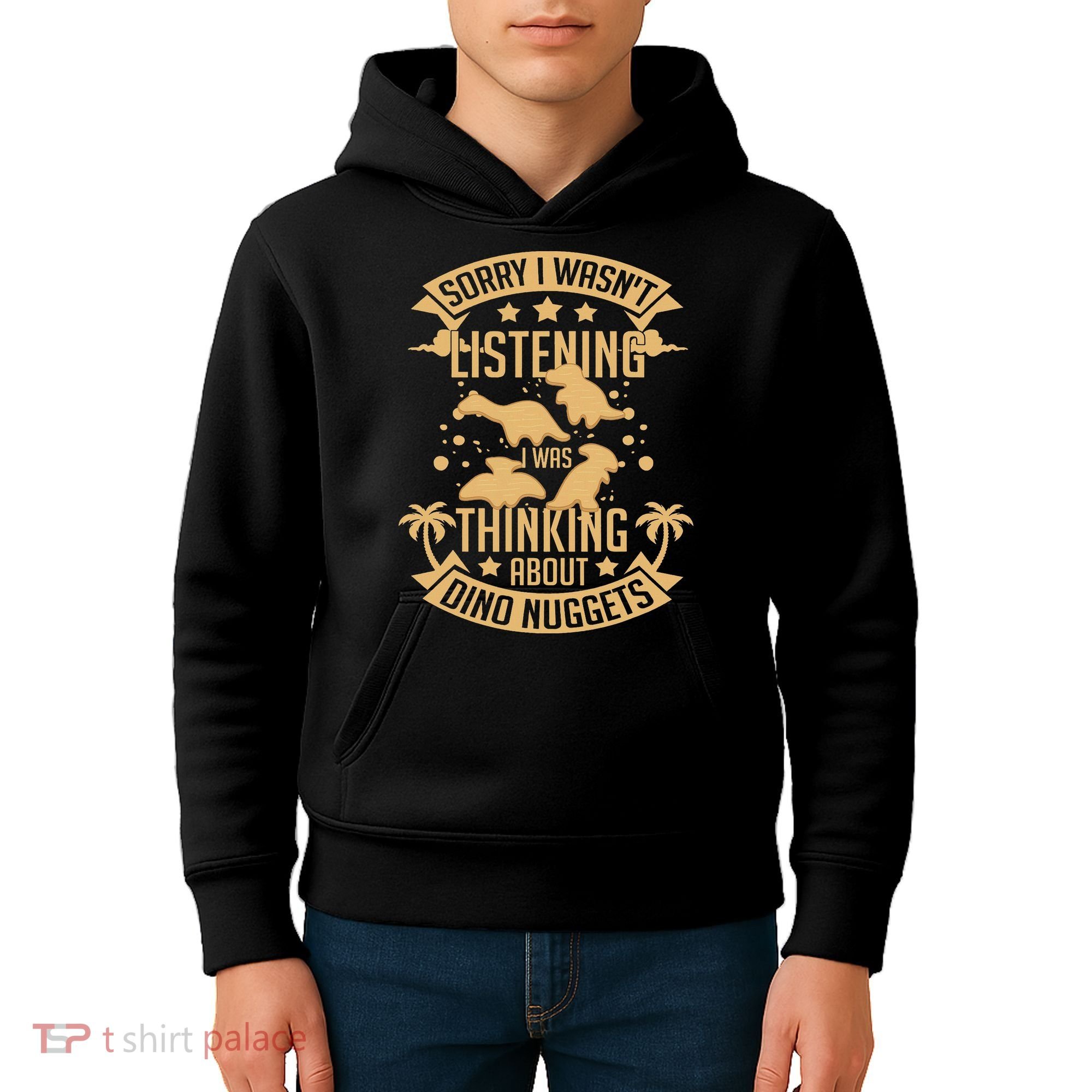 Dino Chicken Nugget Dinosaur Nugs Veggie Funny Kids Hoodie