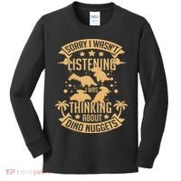 Dino Chicken Nugget Dinosaur Nugs Veggie Funny Kids Long Sleeve Shirt thumb 0