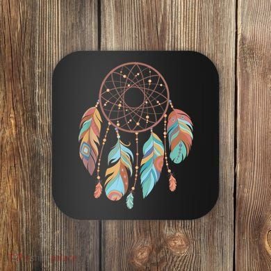 Dream Catcher Native American Feathers Tribal Dreamcatcher Coaster