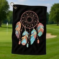 Dream Catcher Native American Feathers Tribal Dreamcatcher Golf Towel thumb 1