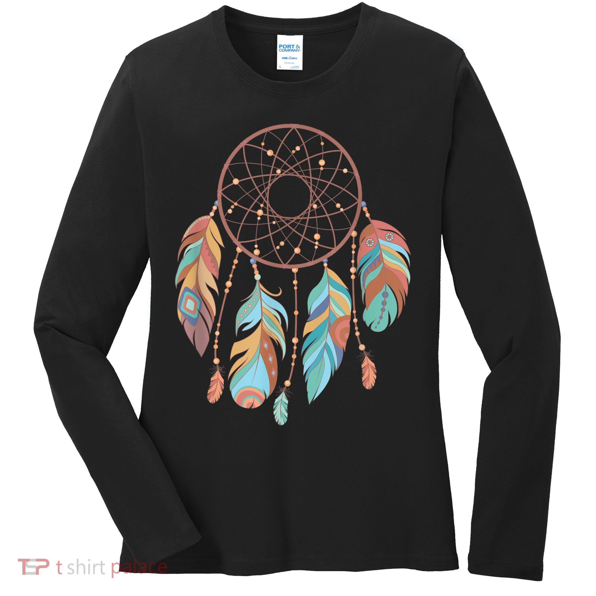 Dream Catcher Native American Feathers Tribal Dreamcatcher Women's Long Sleeve Shirt