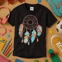 Dream Catcher Native American Feathers Tribal Dreamcatcher Kids T-Shirt thumb 3