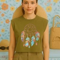 Dream Catcher Native American Feathers Tribal Dreamcatcher Garment-Dyed Women's Muscle Tee thumb 4