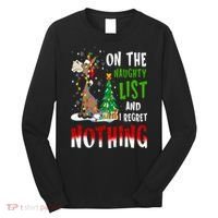 Donkey Christmas On The Naughty List And I Regret Nothing Long Sleeve Shirt thumb 0