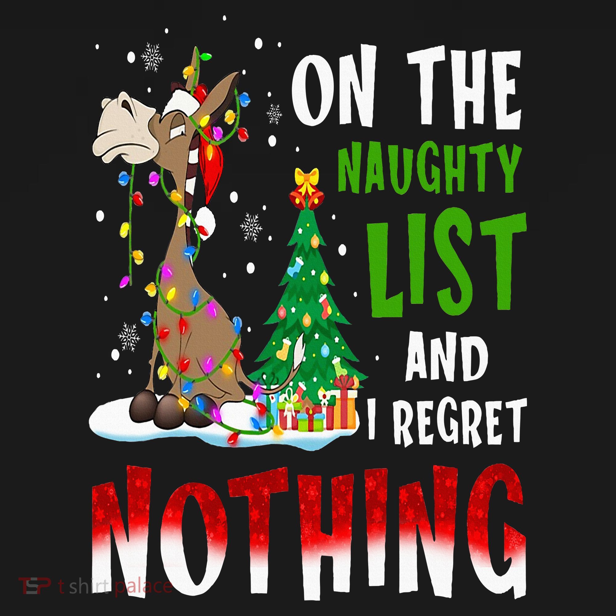 Donkey Christmas On The Naughty List And I Regret Nothing Women's Tank Top