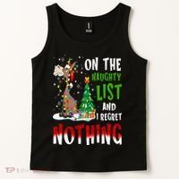 Donkey Christmas On The Naughty List And I Regret Nothing Tank Top thumb 2