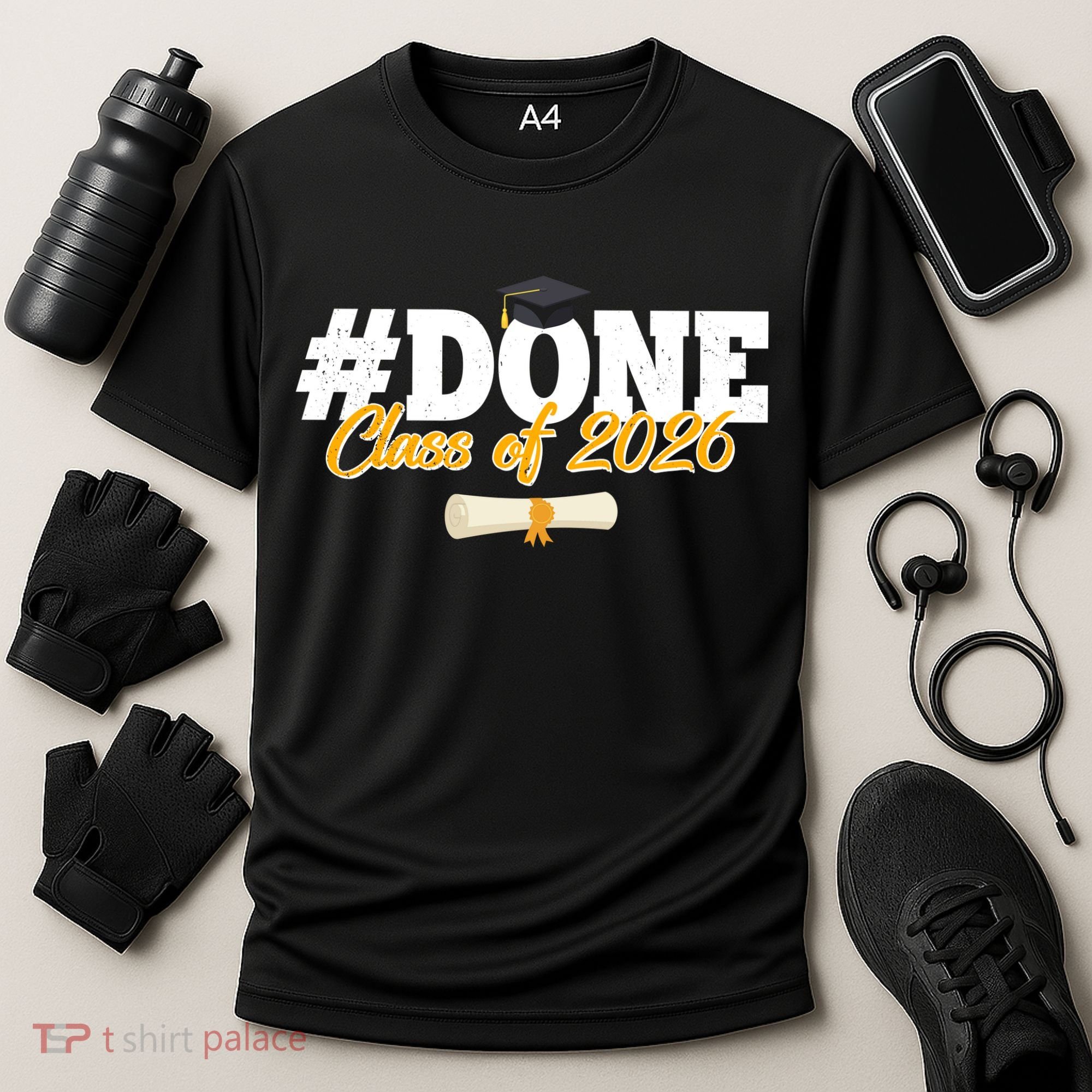#Done Class Of 2026 Senior Grad Graduation Cooling Performance Crew T-Shirt