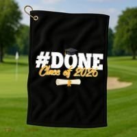 #Done Class Of 2026 Senior Grad Graduation Golf Towel thumb 1