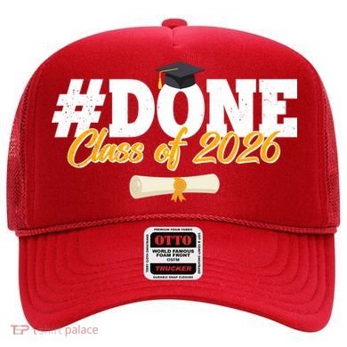 #Done Class Of 2026 Senior Grad Graduation Hat