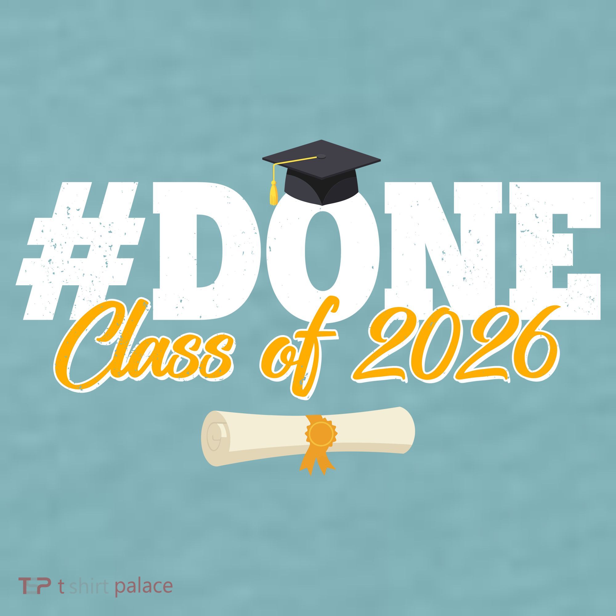 #Done Class Of 2026 Senior Grad Graduation Sueded Cloud Jersey T-Shirt