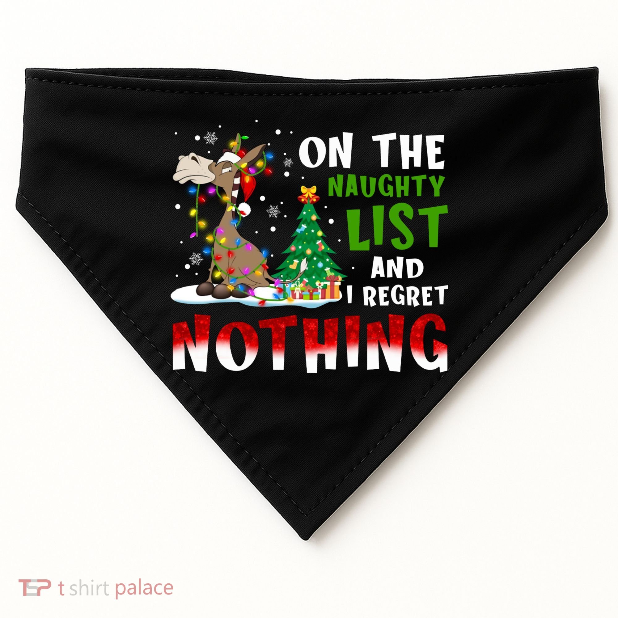 Donkey Christmas On The Naughty List And I Regret Nothing USA-Made Doggie Bandana