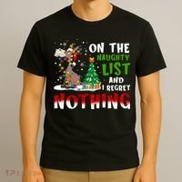 Donkey Christmas On The Naughty List And I Regret Nothing T-Shirt thumb 3