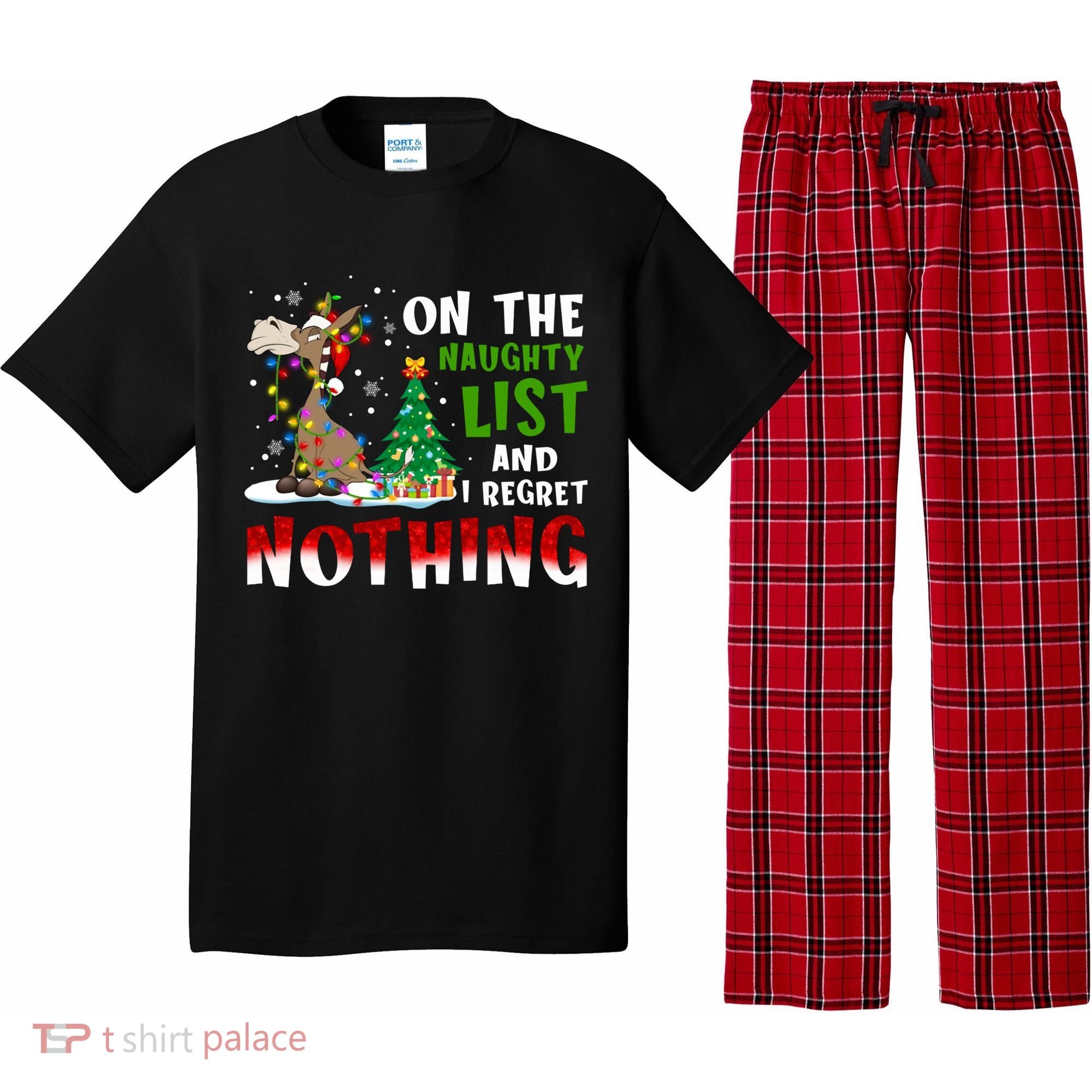 Donkey Christmas On The Naughty List And I Regret Nothing Pajama Set