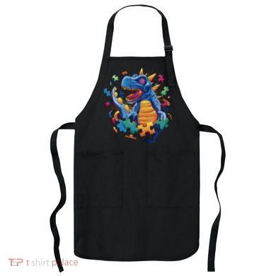 Dinosaur Colorful Puzzle Pieces Apron