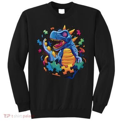 Dinosaur Colorful Puzzle Pieces Sweatshirt