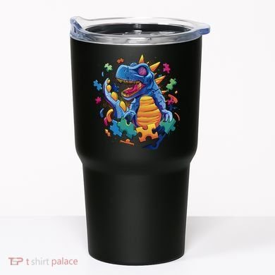 Dinosaur Colorful Puzzle Pieces Tumbler