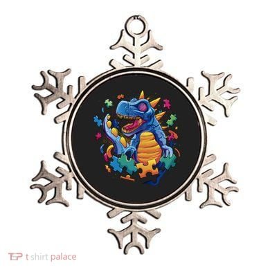 Dinosaur Colorful Puzzle Pieces Ornament