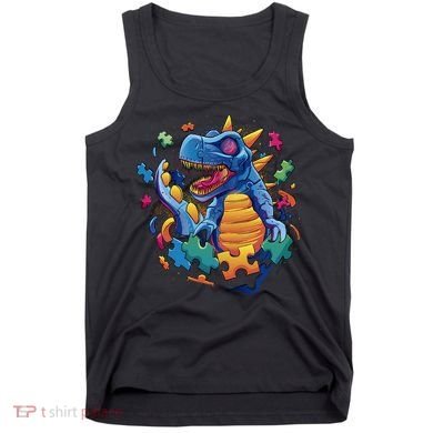 Dinosaur Colorful Puzzle Pieces Tank Top